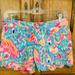 Lilly Pulitzer Shorts | Lilly Pulitzer Buttercup Short - Aqua & Pink | Color: Blue/Pink | Size: 0