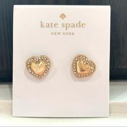 Kate Spade Jewelry | Kate Spade Gold Heart Stud Earrings | Color: Gold/Yellow | Size: Os