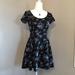Jessica Simpson Dresses | Jessica Simpson Black Floral Mini Dress (S) | Color: Black | Size: S