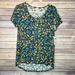 Lularoe Tops | Lularoe (1.0) Small Classic T Abstract Print Bnwt | Color: Black/Blue | Size: S