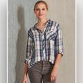 Columbia Tops | Columbia Blue Plaid Button Down Women's Shirt Top Blouse In Size Small | Color: Blue/White | Size: S