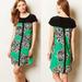 Anthropologie Dresses | Maeve Anthropologie Ayame Green Floral Silk Dress | Color: Black/Green | Size: 2