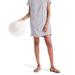 Madewell Dresses | Madewell Stripe-Play Button-Back Tee Dress | Color: Gray/White | Size: Xs