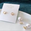 Kate Spade Jewelry | Kate Spade Gold Heart Earrings | Color: White | Size: Os