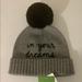 Kate Spade Accessories | Kate Spade Ny “In Your Dreams” Pom Pom Hat Nwwt | Color: Black/Gray | Size: Os