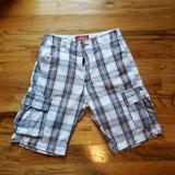 Levi's Shorts | Levi's Cargo Plaid Short Size 30 | Color: Gray/White | Size: 30