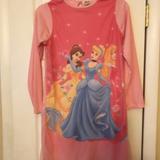 Disney Pajamas | Gown Disney Princess Girls New Size 7-8 Polyester Long Sleeves Lace Nylon Pink | Color: Pink | Size: 7/8