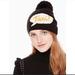 Kate Spade Accessories | Kate Spade Taxi Beanie Pompom Winter Knit Hat | Color: Black/Yellow | Size: Os