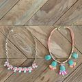 J. Crew Jewelry | J.Crew Statement Necklace - Set Of 2 | Color: Blue/Pink | Size: Os