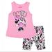 Disney Matching Sets | Disney Minnie Mouse Pink Outfit | Color: Pink | Size: 4tg