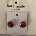 Kate Spade Jewelry | Kate Spade Fuchsia/Cz Earrings | Color: Gold/Purple | Size: Os