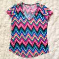 Lilly Pulitzer Tops | Lilly Pulitzer Cynthia Top, Multi Hearts A Flutter | Color: Blue/Pink | Size: M