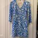 Lilly Pulitzer Dresses | Lily Pulitzer V-Neck Swirly Floral Dress | Color: Blue/White | Size: Xs