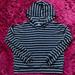 American Eagle Outfitters Tops | Aeo Nwot Crop Plush Black & White Striped Hoodie | Color: Black/White | Size: M