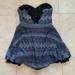 Free People Dresses | Free People Strapless Blue/Black Dress Top Sz Med | Color: Black/Blue | Size: M