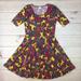 Lularoe Dresses | Lularoe Nicole Flare Paisley Stretchy Dress | Color: Red/Yellow | Size: Xxl