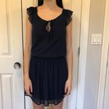 Zara Dresses | Dark/Navy Blue Zara Chiffon Dress | Color: Blue | Size: Xs