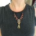 J. Crew Jewelry | Jcrew Statement Necklace | Color: Brown/Gold/Red | Size: Os