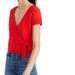 Madewell Tops | Madewell Red Short-Sleeve, Wrap Top - Sz S | Color: Red | Size: S