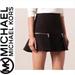 Michael Kors Skirts | Michael Kors Gold Zipper Flounce Ruffle Mini Skirt | Color: Black/Gold | Size: 4