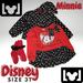 Disney Matching Sets | Girl's Disney Minnie Ruffle Shirt/Jacket/Sock Set | Color: Black/Red | Size: 3tg