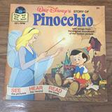 Disney Other | Disneyland Record Pinocchio See Here Read Book. | Color: Blue/Orange | Size: Os