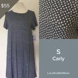 Lularoe Dresses | Bnwt Lularoe Carly Midi Swing Dress | Color: Black/White | Size: S