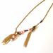 J. Crew Jewelry | J.Crew Pink And Gold Tassel Long Crystal Necklace | Color: Gold/Pink | Size: 32”