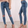 Free People Jeans | Free People 24 Denim High Rise Busted Skinny Jeans New | Color: Blue | Size: 24