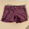 American Eagle Outfitters Shorts | American Eagle Size 8 Super Stretch Midi Rise | Color: Purple/Red | Size: 8