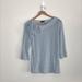 Anthropologie Tops | Anthropologie Deletta Silver Sparkle Illilouette Blouse 3/4 Sleeve Boat Neck | Color: Silver | Size: S