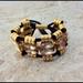 J. Crew Jewelry | J.Crew Gold Tone Metal Rhinestone Adj. Bracelet | Color: Black/Gold | Size: Os