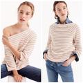 J. Crew Sweaters | J. Crew Blush Pink And White Striped Sweater | Color: Pink/White | Size: L