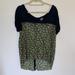 Free People Tops | Free People Navy Floral Sheer Button Back Top | Color: Blue/Green | Size: S