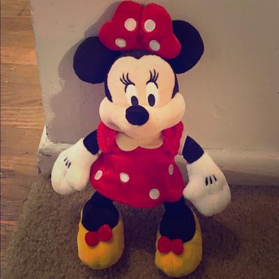 Disney Toys | Disney Minnie Mouse Plush Stuffed Animal Doll Toy Miniature | Color: Black/Red | Size: Osg