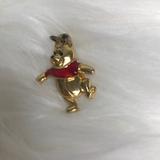Disney Jewelry | Gold Plated Winnie The Pooh Charm 2 Pc | Color: Gold/Red | Size: Os