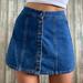 Brandy Melville Skirts | Brandy Melville Button Up Jean Skirt Mini Skirt | Color: Black/Blue | Size: S