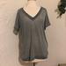 Free People Tops | Free People Distressed V Neck Tee | Color: Gray | Size: M