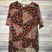 Lularoe Tops | Lularoe (1.0) Small Irma Floral Print - Bnwt | Color: Black/Red | Size: S