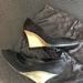 Gucci Shoes | Gucci Black Suede Gold Wedge Heel 38 1/2 | Color: Black/Gold | Size: 8.5