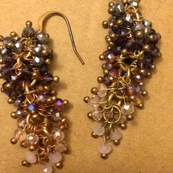 Free People Jewelry | Grape Chandelier Earrings | Color: Gold/Purple | Size: Os