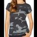 Free People Tops | Free People Camo T-Shirt | Color: Black/Gray | Size: Xs