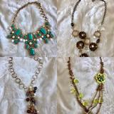 Anthropologie Jewelry | Bundle Of Gorgeous Necklaces For Every Occasion | Color: Blue/Brown | Size: Os