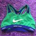Nike Accessories | Green Nike Pro Performance Bra | Color: Blue/Green | Size: M
