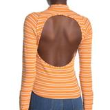Free People Tops | Free People Sunday Afternoon Striped Cutout Top | Color: Orange/White | Size: M