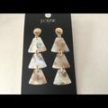 J. Crew Jewelry | J.Crew Tortoise Triangle Statement Earrings Peach | Color: Orange/White | Size: Os