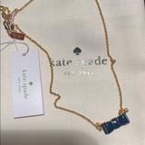 Kate Spade Jewelry | Kate Spade Bow Necklace- Gold/Navy- New | Color: Blue/Gold | Size: Os