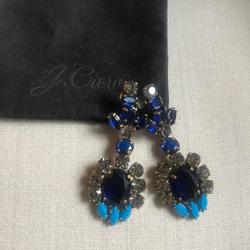 J. Crew Jewelry | Jcrew Rhinestone & Enamel Earrings | Color: Blue | Size: Os