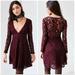 Urban Outfitters Dresses | Kimchi Blue Uo Vixen Babydoll Lace Dress In Maroon | Color: Purple/Red | Size: 0