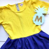 Lularoe Dresses | Lularoe Amelia M | Color: Blue/Yellow | Size: M
